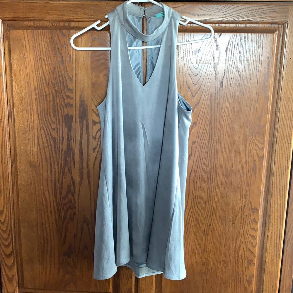 Silvery Grey Velour Dress or Tunic